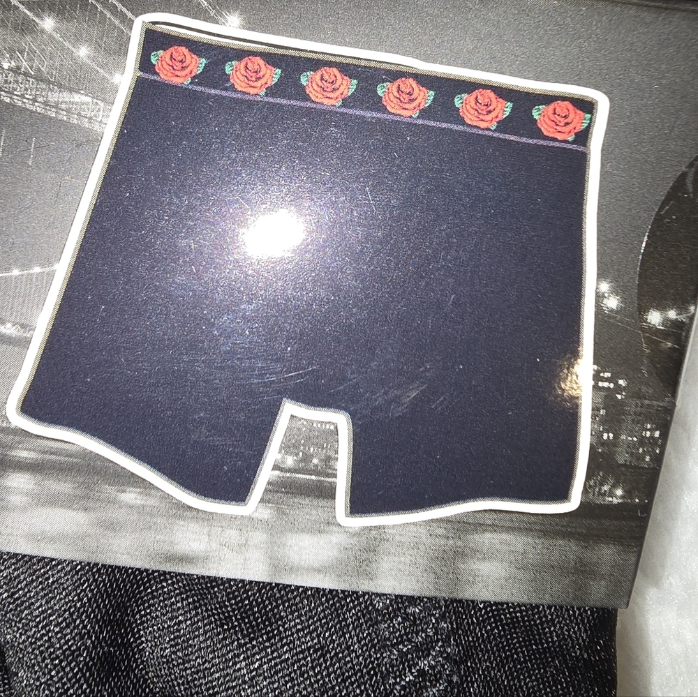 Black Boxer Briefs with Rose Detail